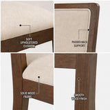 Set of 2 Compact Rubber Wood Dining Chairs