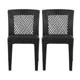 7 Piece Outdoor Dining Set with Table and 6 Chairs - Brown Multi