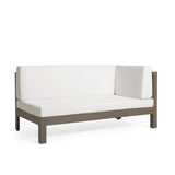 OANA Outdoor Wooden Sectional Set with Cushions, White