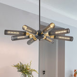 34' Modern Industrial Sputnik 8-Light Chandelier