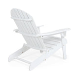 Zenithia Outdoor Foldable Adirondack Chair with 2 Cup Holders, White