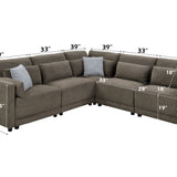Rylie Modular Sectional Sofa With Toss Pillows
