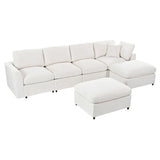 U-Style 130.3" 6-Seater Modular Sectional Sofa
