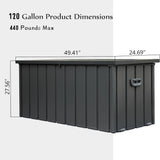 120 Gallon Outdoor Storage Deck Box Waterproof