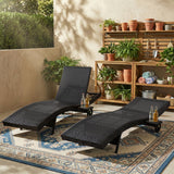 Patio Wicker Chaise Lounge Chairs Set of 2