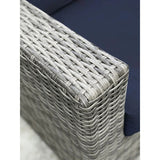 Wicker Sectional Sofa with Cushions and Table - Gray