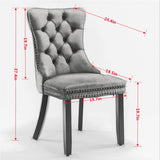Classic Velvet Dining Chairs - Burgundy (Set of 2)