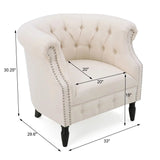 Celestialis Upholstered Club Chair with Tub Design and Rolled Recessed Armrests