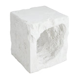 Lyra Outdoor Patio Karst Cave Inspired MGO Side Table White