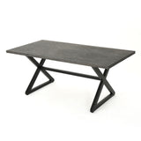Rolando Outdoor Aluminum Dining Table with Steel Frame