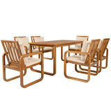 7 Piece Outdoor Patio Dining Set With Removable Cushions