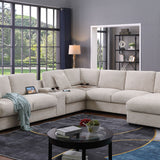 Celine - Fabric Corner Sectional Sofa With Right-Facing Chaise, Cupholders, And Charging Ports