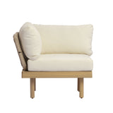 Acacia Wood Outdoor Sectional Sofa Set with Rope Back – 7-Piece