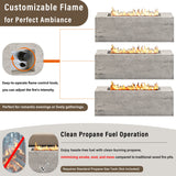 U_STYLE Outdoor Rectangular Propane Fire Pit 41.9" 40000 BTU