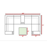 Modern Patio Rattan Sectional Set With Cushions