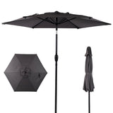 10FT Patio Umbrella with Push Button Tilt and Crank Mechanism