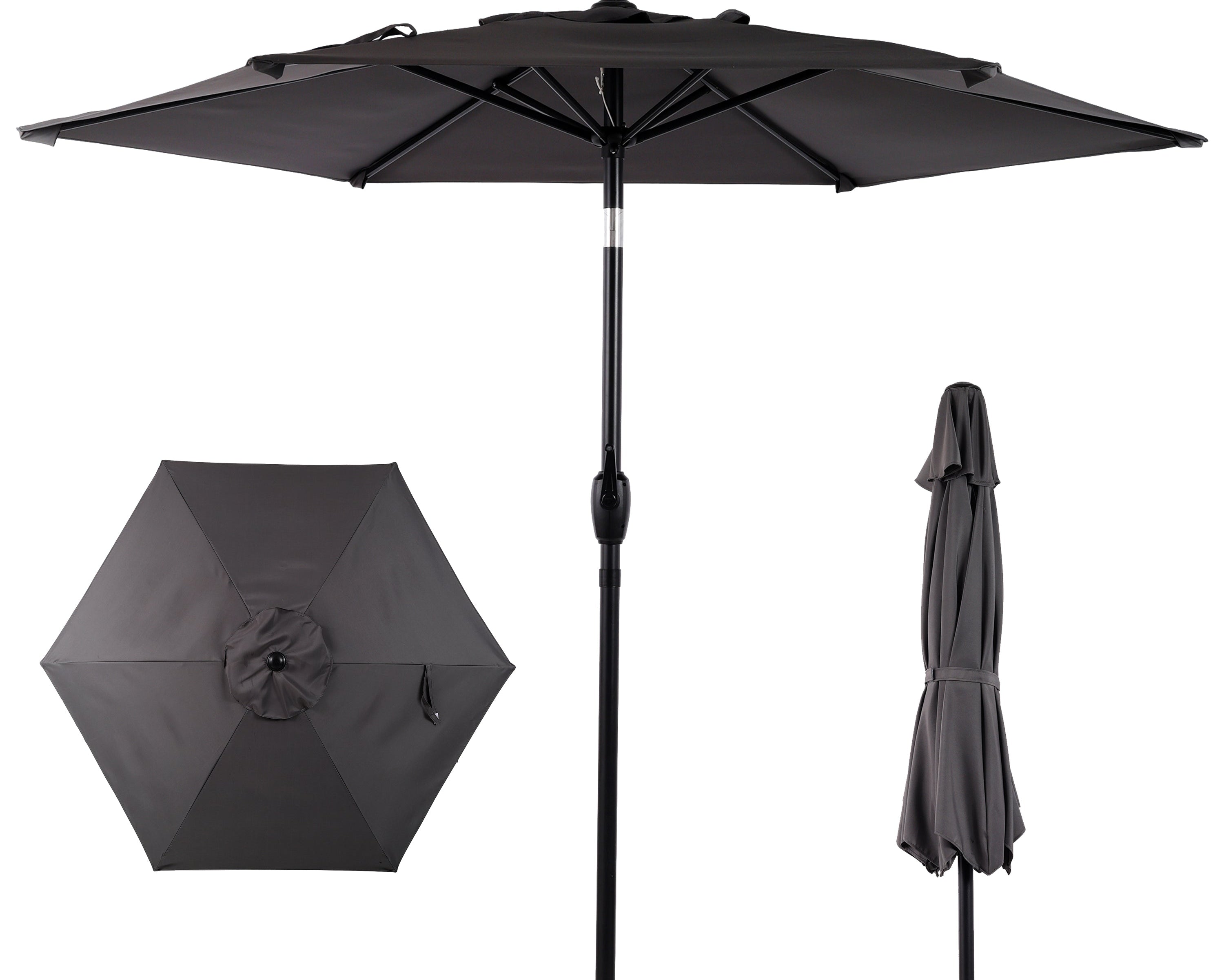10FT Patio Umbrella with Push Button Tilt and Crank Mechanism
