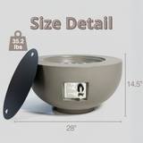 Outdoor Round Propane Fire Pit Table 28-inch, 40,000 BTU