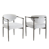 Modern Dining Chairs Set of 2 with Bronze Iron Frame