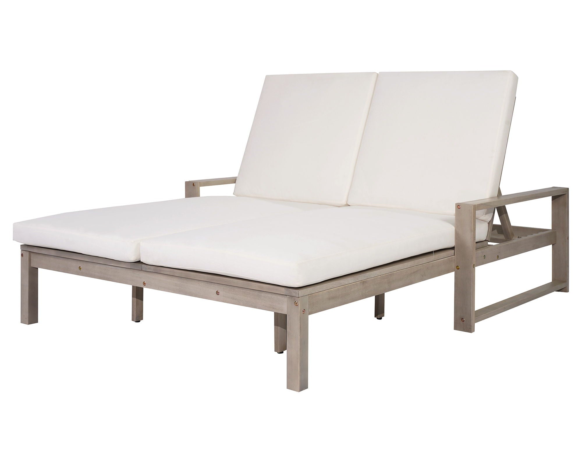 Outdoor Double Lounge Chair With 5 Position Adjustable Backrest