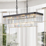 Rectangular Crystal Chandelier Adjustable