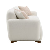 Darius - Boucle Sofa With 2 Toss Pillows - Beige