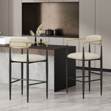 Upholstered Bar Stools With Backs For Kitchen Island (Set of 2)
