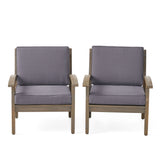 Peyton Club Chair Outdoor Seating Acacia Wood Dark Gray