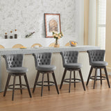 26" Counter Height Bar Stools Set of 2 with 360° Swivel and Velvet Upholstery