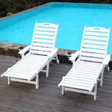 HDPE Chaise Lounge Chair Outdoor, Pool Lounge Chairs with 4-Position Adjustable Backrest, Supports Up to 360 LBS for Patio Poolside Deck Beach Backyard (white)