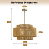 Boho Rattan 3-Light Chandelier
