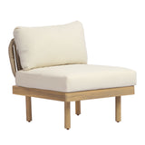 Acacia Wood Outdoor Sectional Sofa Set with Rope Back – 7-Piece