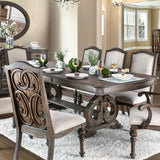 Dining Table With Expandable Leaf And Trestle Base Dining Room - Natural / Rustic