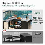K&K 72.4' Large Grill Table for Big Green Egg