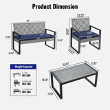 4 Piece Patio Furniture Set With Acacia Wood Table Top