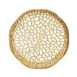Modern Glam Mesh Coffee Table with Gold Accents and Aluminum Frame