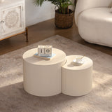 Round Coffee Table Handcrafted Relief Sturdy Pedestal