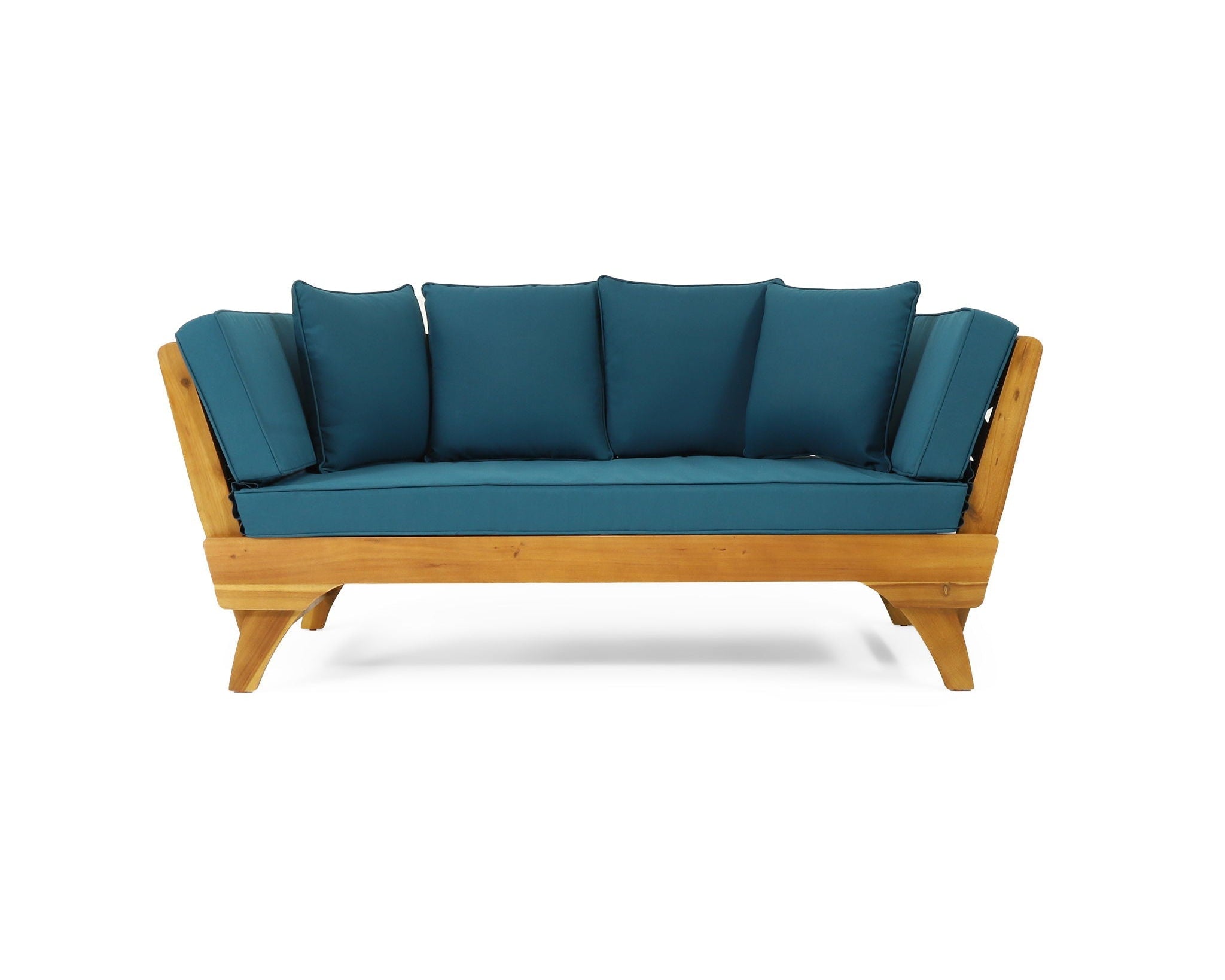 Outdoor Acacia Wood Expandable Daybed With Cushions