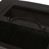 Outdoor 29' Square MgO Wood-Burning Fire Pit, Dark Gray