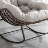 Outdoor Rattan Rocking Chair with Padded Cushion