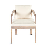 7 Pieces Acacia Wood Outdoor Dining Set with Cream Cushions