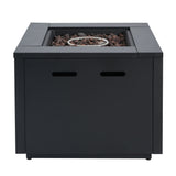 30inch Square  Steel Fire Pit Table, in Black,40000BTU