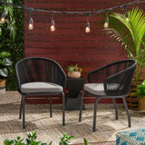 Outdoor Wicker Chair With Powder-Coated Iron Legs