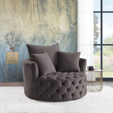 Zunyas Velvet Accent Chair With Swivel
