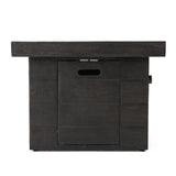 Anchorage 32'' Wood Square MGO Fire Pit Brown - 40,000 BTU