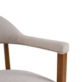 Wood Frame Upholstered Dining Chairs with Armrests (Set of 2)