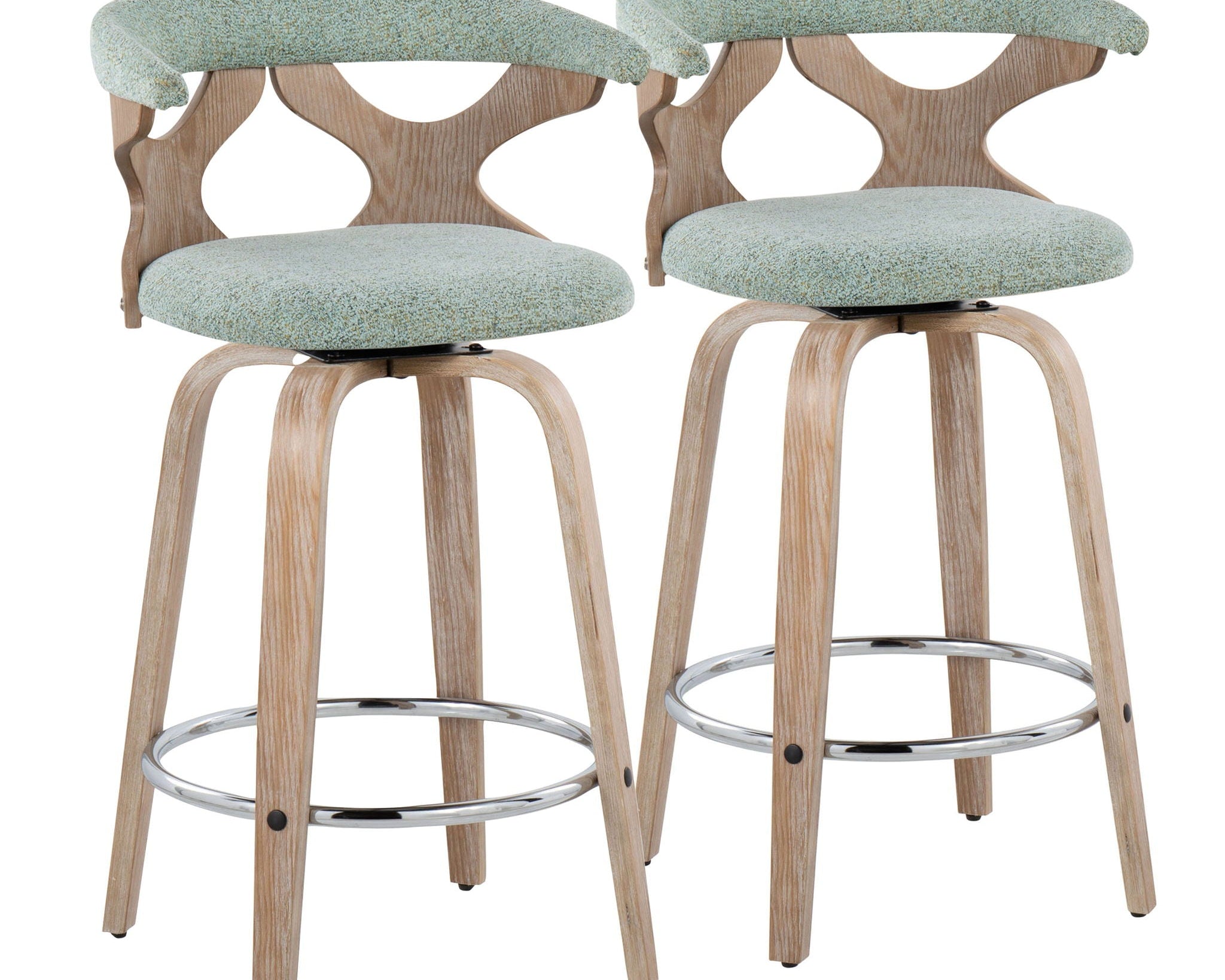 Gardenia - Mid Century Modern Fixed Height Counter Stool With Swivel (Set of 2)