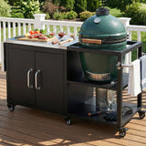 K&K 76.6' Outdoor Grill Cart with Storage Cabinet