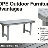 HDPE Outdoor Patio Dining Set - Table and Six Chairs