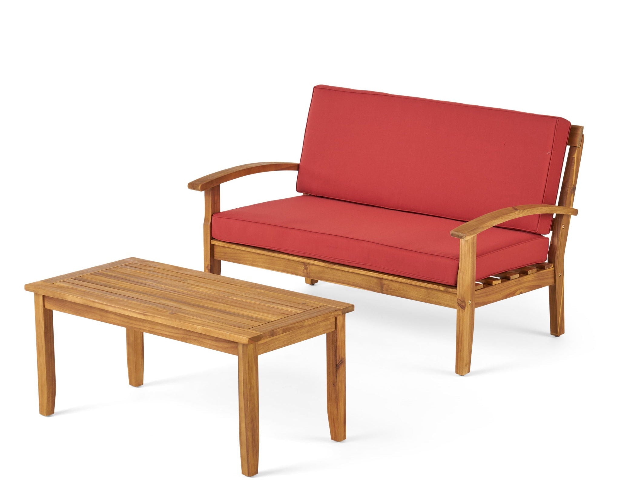 Outdoor Chat Set With Coffee Table And Loveseat